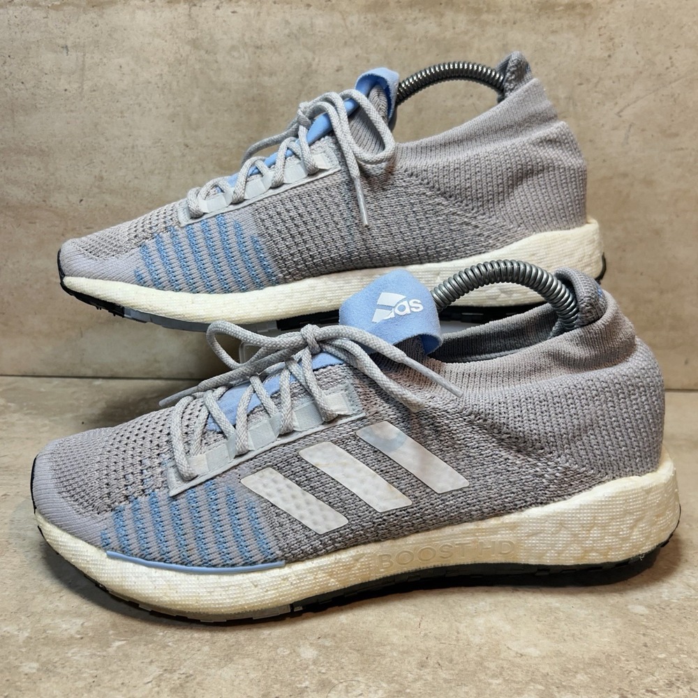 Adidas Pulseboost HD W Womens 8 Running Shoes Grey White Glow Blue